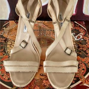 Manolo Blahnik nude heels